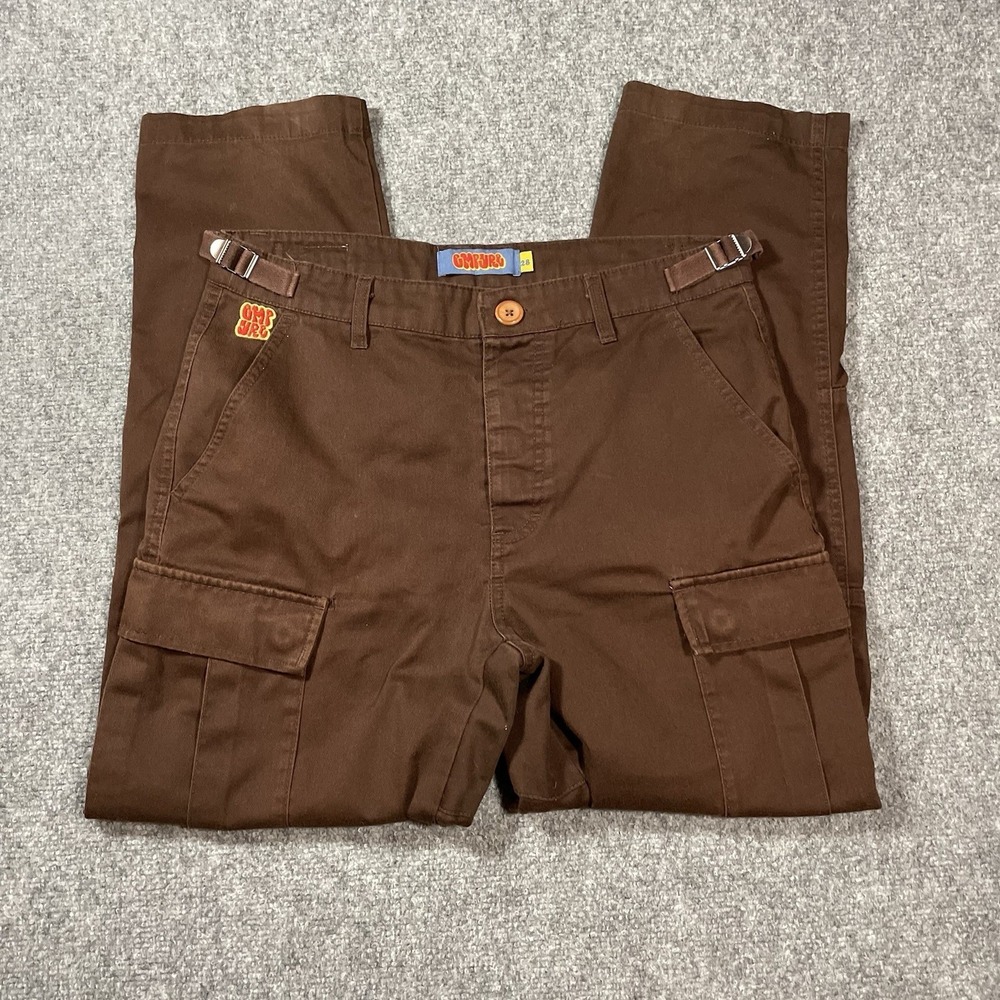 EMPYRE Cargo Pants Size 28 Brown Utility Workwear Baggy Skater Button Fly Street